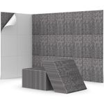 48 Pack Sound Proofing Panels Self-adhesive, TONOR 30x30x0,9cm Square Acoustic Wall Absorbing Panels, High Density Insulation Treatment Soundproofing Panels for Recording Studio, Home, Offices, Grey
