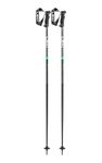 LEKI QNTM Lightweight Aluminum Ski Poles for Alpine Skiing - Black-Llight Anthracite-Neongreen - 120 cm