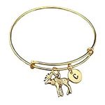 Moose bangle, moose charm bracelet,