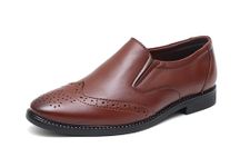 ARAMISH Tan Pure Genuine Leather Formal Mocassin Slip On Shoes for Boys- 5 UK