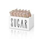 MOJIEZUO Sugar Packet Holder for Coffee Bar, Acrylic Sugar Packets Caddy, Sugar Packet Container, Sugar Packets Dispenser Sugar Packet Organizer for Table, Office, Hotel, Restaurant (White)