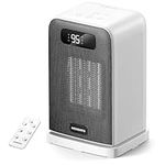 MORENTO Space Heaters for Indoor Use, 1500W Electric Heater, Room Heater with Heating and Fan Modes in Office with Thermostat, Small Space Heaters for Bedroom and Indoor Use (White)