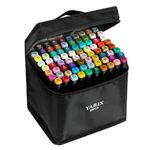 YARIX Colouring Pens, 80 PCS Marker Pens,Colouring Pens for adults, 80 Colours Permanent Art Markers, Art Pens,.Graphic Markers Pens for Drawing