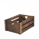 Wickerfield Lovely Brown Wooden Crates Storage Rack Shelves Christmas Eve Gift Hamper Box (1, Small)