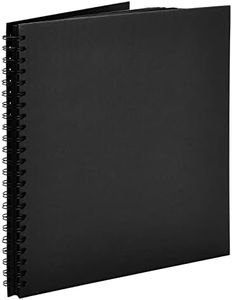 Blank Hardcover 12x12 Scrapbook Album for Photos, Black Spiral Bound Wedding Guest Book (40 Sheets)