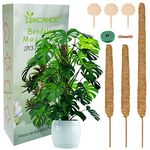 QMCAHCE 3Pack Moss Pole for Plant Monstera, 24-40 Inch Adjustable Plant Support Sticks, Bendable Support Stakes for Indoor Plant, Coir Totem Coir Pole for Plants Climbing, Train Creeper Plants Grow