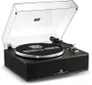 ANGELS HORN Bluetooth Vinyl Record Player - High-Fidelity 2-Speed Turntable with Built-in Speakers - Includes Phono Preamp & Magnetic AT-3600L Cartridge - Black Classic Edition