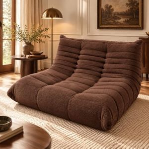 WHGBJA Loveseat Bean Bag Chair for Adults, Comfy Beanbag with Memory Foam