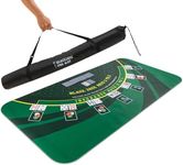 GAMBLUXE 70" X 35" Blackjack Mat - Smooth, Water-Resistant, and Non-Slip Blackjack Table Mat Made of 3mm Rubber - Get Your Blackjack Games Going Anywhere with The Included Carrying Bag (Green)