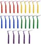 Angzhili 25Pcs Interdental Brush,Dental Braces Cleaning L-shape Toothbrush,Dental Toothpick for Gums,Brush Micro Tight Cleaner, Plaque Removal Oral Care Tool (multi-color)