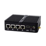 STRHIGP Firewall Mini PC OPNsense Celeron J4125 Quad Core, 4 x 2.5G LAN Fanless PC 8GB RAM DDR4+128GB SSD, AES-NI, 4K HD, RS232 COM, 6USB, Aluminum, SIM Slot, VESA Mount, pre-installed Win10