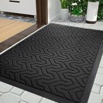 Yimobra Door Mat, All-Season Outdoor Indoor Sturdy Doormat for Home Entrance Floor, Heavy Duty Non Slip Front Door Mats Outdoor, Easy to Clean, Garage and Garden, 29.5 x 17 Inch, Black