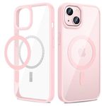 VEGO for iPhone 13 & iPhone 14 Magnetic Case Compatible with MagSafe, Clear Hard PC Back + Soft TPU Frame Slim Resist Scratches Shockproof Bumper Case for iPhone 13 / iPhone 14 6.1" - Rose Pink