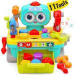 SunnyPal Workbench Toys for 1 Year Old Boys - Robot Tool Bench 1 Year Old Boy Toys, Baby Toys 12-18 Months Birthday Xmas Gift with Sounds Lights Toddler Toys for 2 Year Old Boy