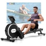 Rowing Machine, DMASUN Upgrade Magnetic Rowing Machines for Home Gym with 16/32 Levels Quiet Resistance - 350LB Capacity Rower Machine with App Compatible & Comfortable Seat, Double Slide Rail