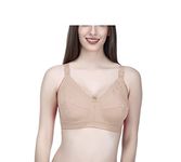 Elina Women's Cotton Non Padded Wire Free Full-Coverage Bra (RM-DOVE-BEIGE-34E_Beige_34)