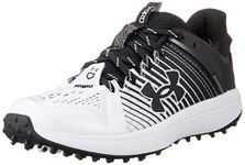 Under Armour Men's Yard Low Turf Baseball Cleat Shoe, (002) Black/White/White, 10.5