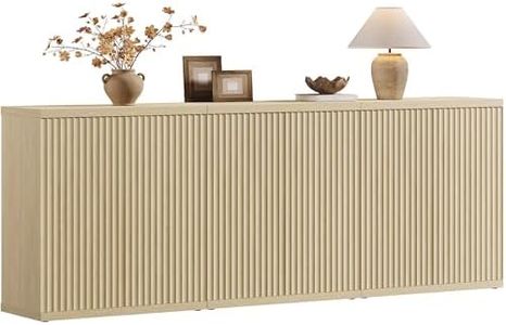 SICOTAS Buffet Cabinet with Storage Accent Sideboard Modern Credenza with Doors & Shelves Fluted Media Console Mid Century Coffee Bar Table for Living Room Kitchen Dining Room Hallway