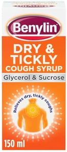 Benylin Dry and Tickly Cough Syrup (1x 150ml), Cough Medicine for Adults and Children, Glycerol and Sucrose Soothing Syrup Relieves Irritated and Sore Throat