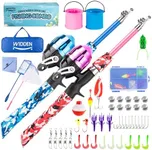 WIDDEN 2 Pack Kids Fishing Pole, Po