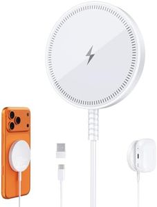 Magnetic Wireless Magsafe Charger iPhone: Charging Pad for iPhone 17/16/15/14/13/12 Series & AirPods Pro 4-2, Strong Magnet, Dual Ports, Case-Friendly, Lightweight for Travel Home Office Desk