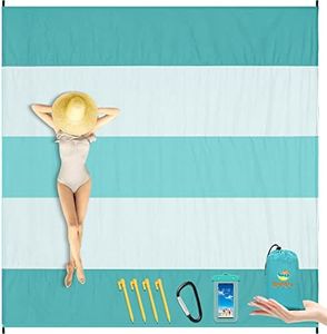 BYDOLL Nylon Beach Blanket Waterproof sandproof Oversized 10' x 9' Suits for 1-8 Adults Sand Free Extra Large Beach Blanket Lightweight Picnic mat for Travel Camping Hiking Blanket
