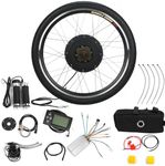 Dripex 26" 48V 1000W Electronic Bike Conversion Kit, Rear Wheel Electric Bike Motor Conversion Kit, with LCD Display, 5 Mode PAS E-bike Cycling Hub, 5-level Smart Pedal Assistance, Widened Tires