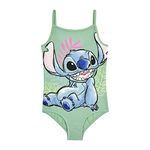 Disney Lilo & Stitch Girls Swimsuit, One Piece Swimming Costume, Ages 5 to 13 Years Old (as8, Age, 8_Years, 9_Years, Regular) Green