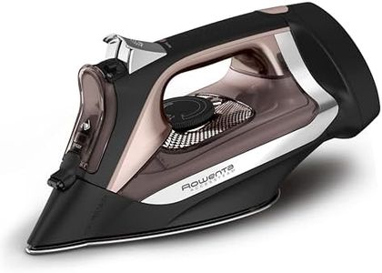 Rowenta Iron Steamer for Clothes, Stainless Steel Soleplate, Iron with Retractable Cord, Black, DW2459