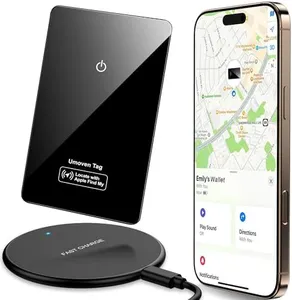 Wallet Tracker Card for Apple Find My(iOS Only) - Thin Wallet Finder with Wireless Charger - Item Locator for Wallet, Luggage Tags, ID Card and More - IP68 Waterproof