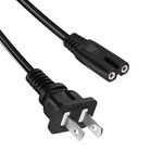 TV Power Cord 2 Prong AC Wall Plug Compatible with Amazon Fire TV 43" 50" 55" 65" 75" 4-Series Omni Series 4K UHD Smart TV (5FT)