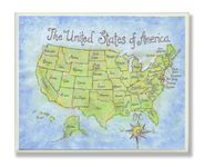 The Kids Room by Stupell USA Map Rectangle Wall Plaque