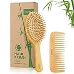 Bamboo Paddle Hair Brush and Comb S