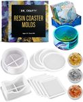 Resin Molds Set for Epoxy Resin - Silicone Coaster Molds for Resin Molds Silicone, Epoxy Molds Silicone for DIY Art