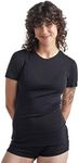 Icebreaker Merino Women's 175 Everyday Cold Weather Base Layer Thermal Short Sleeve Crewneck T-Shirt, Black, Medium