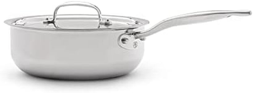 Heritage Steel 3 Quart Saucier - Titanium Strengthened 316Ti Stainless Steel with Multiclad Construction - Induction-Ready and Fully Clad, Made in USA