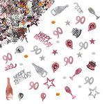 Giftota 90th Birthday Confetti (Rose Gold) 30g, 90th Anniversary Confetti, 90th Number Confetti, 90th Birthday Anniversary Confetti Decoration Wedding Party Table Decorations