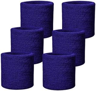 Fecawd 6 Pack Wristbands Sweatbands for Men & Women, Breathable Tennis Wrist Bands Absorbent Sweat Band Multiuse Wristband for Basketball, Running, Gym, Working Out(Purple)