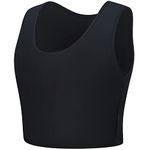 GCTBL Women Transgender FTM Breathable Half gc2b Chest Binder (B, S) Black