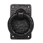 SKANDH Iron Black Antique Powder Coated 5" X 3" Inch Ring Door Knocker