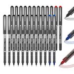 Shuttle Art RollerBall Pens, 25 Pack(21 black 2 blue 2 red) Fine Point Roller Ball Pens, 0.5mm Liquid Ink Pens for Writing Journaling Taking Notes School Office