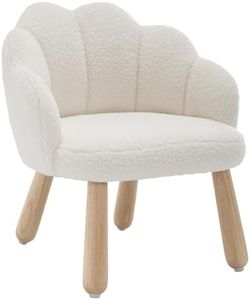 DAYARUS Toddler Chair, Shepra Kids Chairs Comfy Activity Table Chair, Wood Kids Sofa Couch, Soft Kid Reading Chair, Boy Girls Desk Chairs for Ages 2-5, Toddler Armchair for Bedroom/Nursery, White