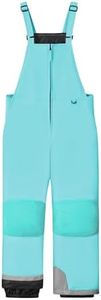 WULFUL Kids Waterproof Ski Bib Boys Girls Winter Snow Pants, Blue, 8