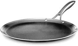 HexClad Hybrid Nonstick Griddle Pan, 12-Inch, Stay-Cool Handle, Dishwasher and Oven Safe, Induction Ready, Compatible with All Cooktops