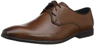 Clarks Mens Bampton Park Black Leather British Tan Lace - 6 UK (261520397)