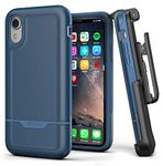 Encased iPhone XR Belt Clip Holster Case, Heavy Duty Protective Cover with Rugged Holster Clip (Rebel Armor Series) Apple iPhone XR Phone (Blue)