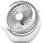 AceMining Fan, Silent Fans & Cooling, Rechargeable Fans, Desk Fan, USB Fan, Electric Fan, Small Table Fan for Bedroom Office Bedside (White Round)