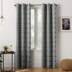 Sun Zero Barnett Trellis Blackout Grommet Curtain Panel, 40" X 84", Gray