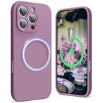 SURPHY Magnetic Design for iPhone 16 Pro Max Case, Liquid Silicone Protection for Each Lens Shockproof Gel Rubber Phone Case for iPhone 16 Pro Max 6.9 inch 2024, Lilac Purple