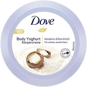 Dove Body Yogurt Crema corporal con fragancia de macadamia y leche de arroz, 250 ml